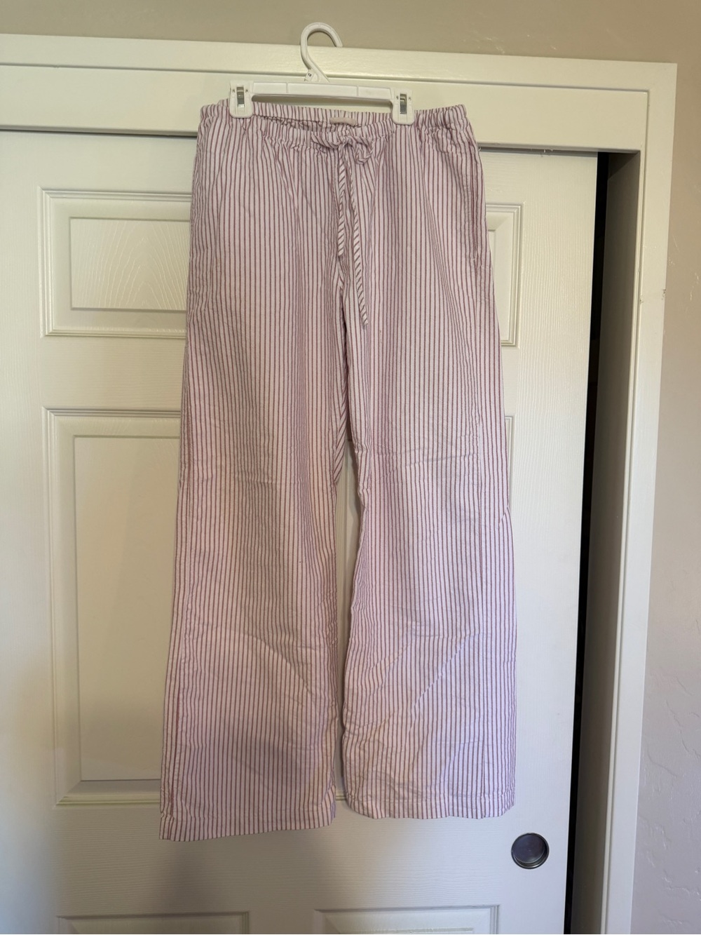 John Galt red and white striped Anastasia lounge pants